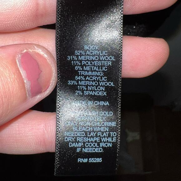 Express Black silver Metallic Stripe Dolman Sleeve Sweater Top Size L Party - Picture 7 of 8